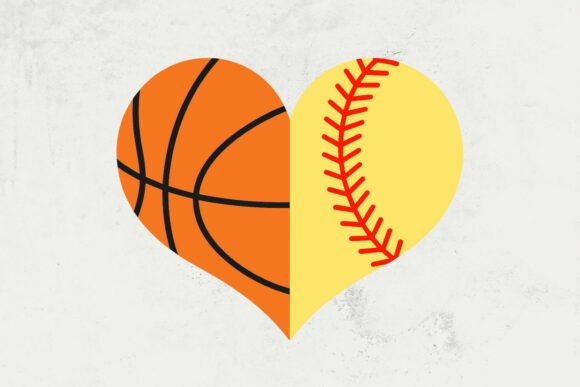 Basketball SVG & Softball Heart Graphics for Crafts