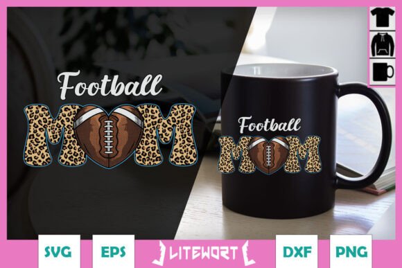 Football Mom Heart Valentine SVG for Crafts & Graphics