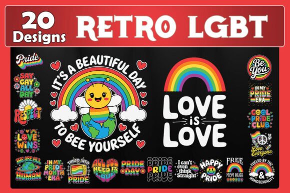 Retro LGBT SVG Bundle: Graphics for Crafts & Branding