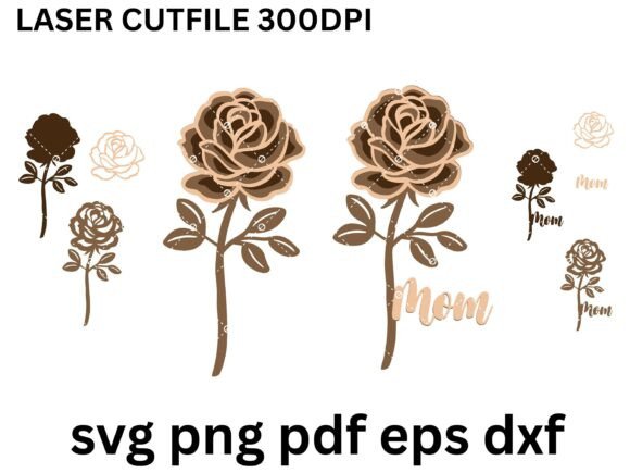 Rose Flower Mom Laser File Svg: Graphics for Crafts