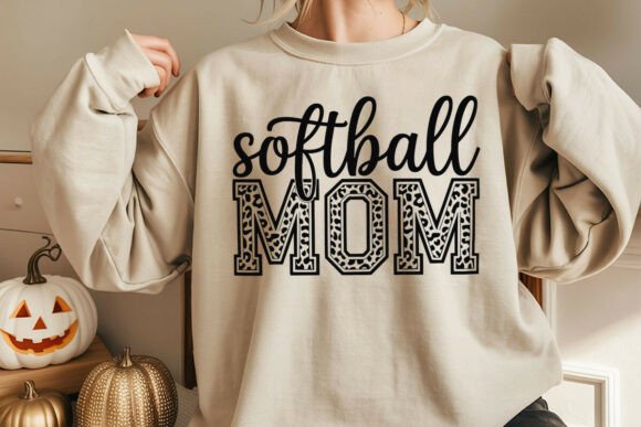 Softball Mom Leopard Graphics for Crafts & Branding