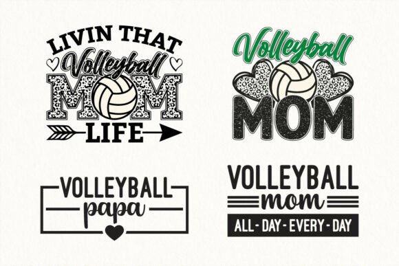 Volleyball Mom and Papa SVG: Graphics for Crafts